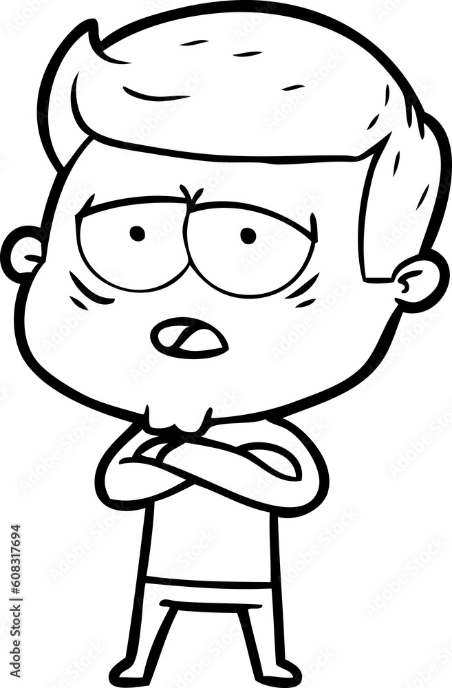 cartoon tired man cartoon tired man