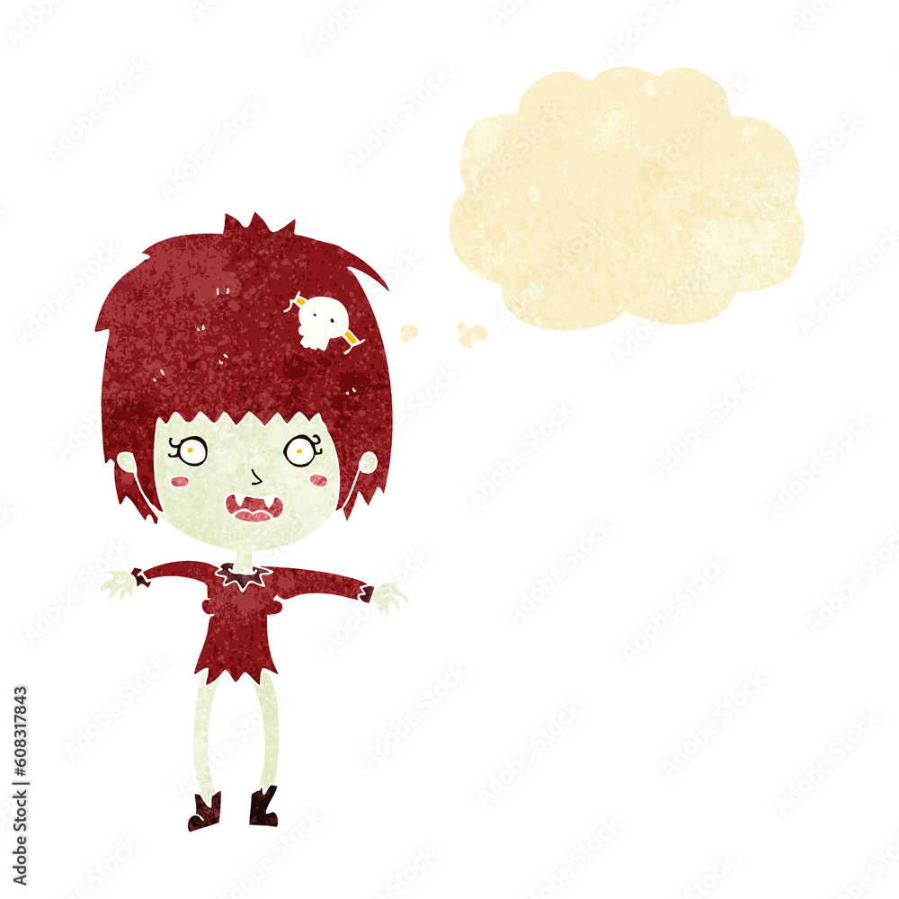cartoon vampire girl with thought bubble cartoon vampire girl with thought bubble