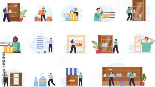 Shortage Of Goods Icons