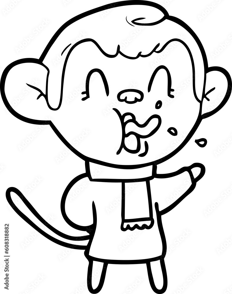 Obraz premium crazy cartoon monkey