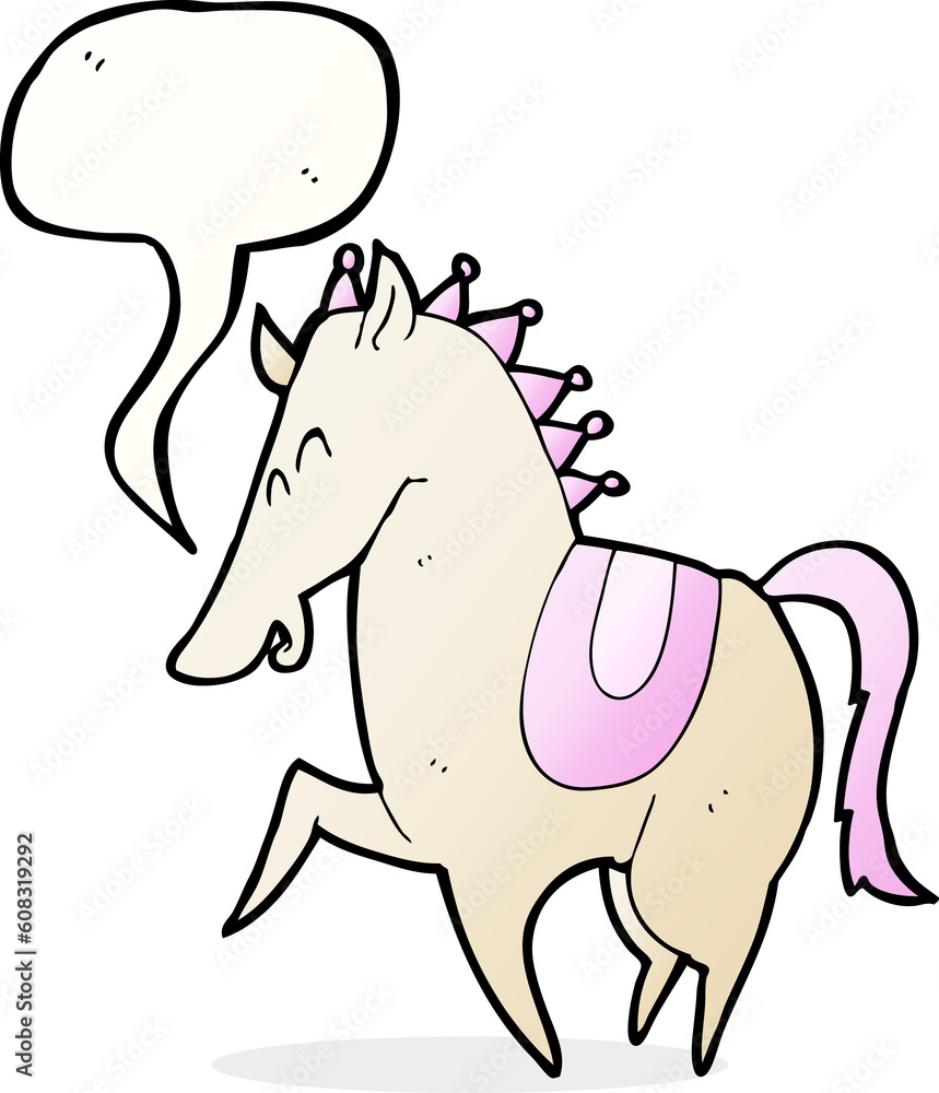 cartoon prancing horse with speech bubble cartoon prancing horse with speech bubble