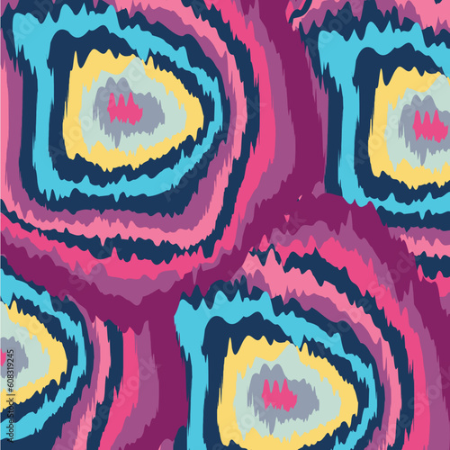 Psychedelic spiral illusion vector. melting circles groovy background 