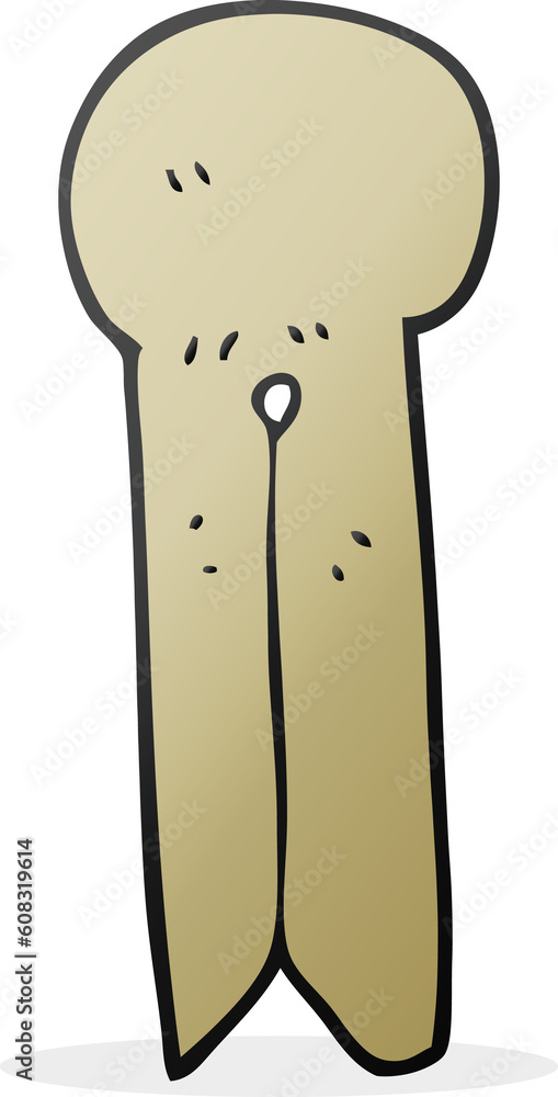freehand drawn cartoon old style wooden peg freehand drawn cartoon old style wooden peg