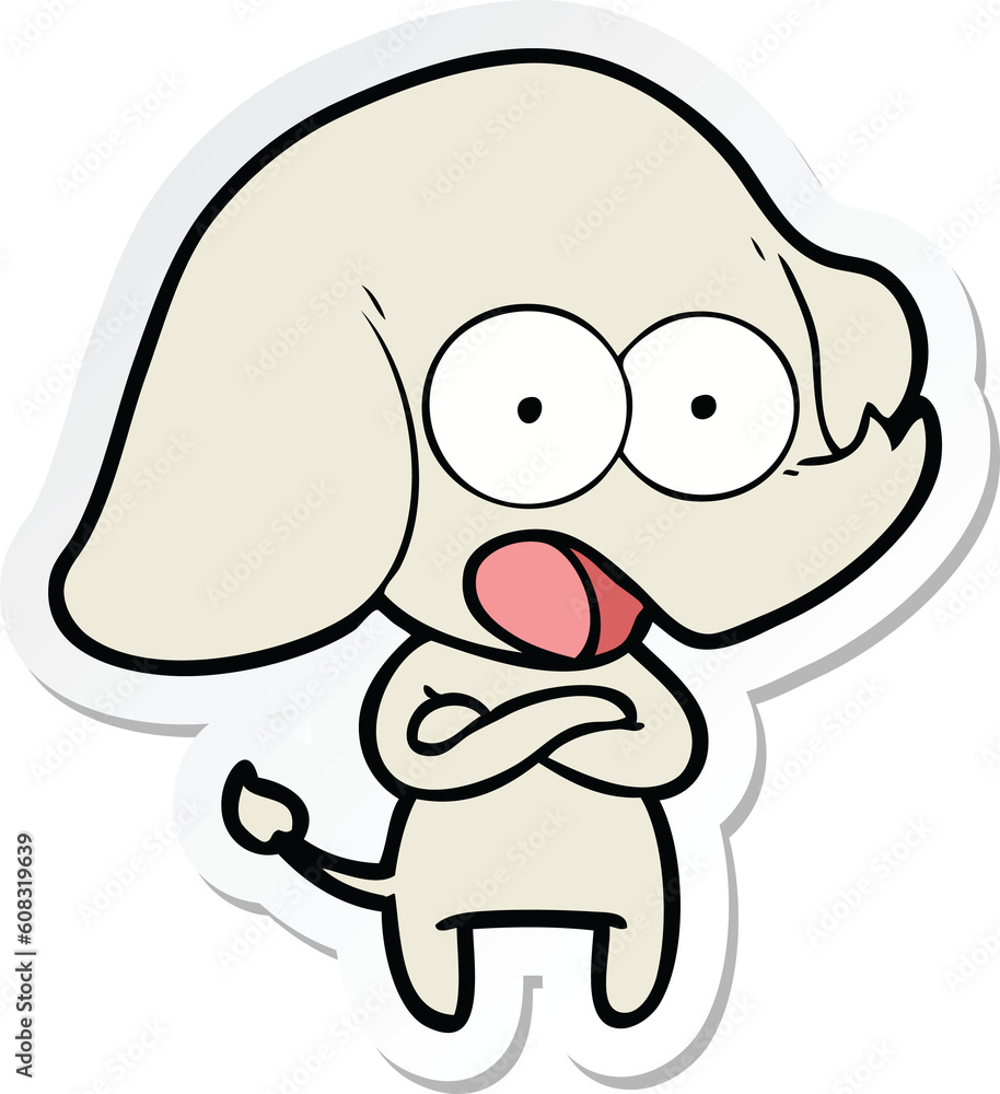 sticker of a cute cartoon elephant sticker of a cute cartoon elephant