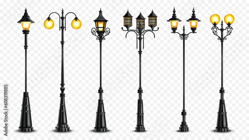 Realistic Lanterns Set
