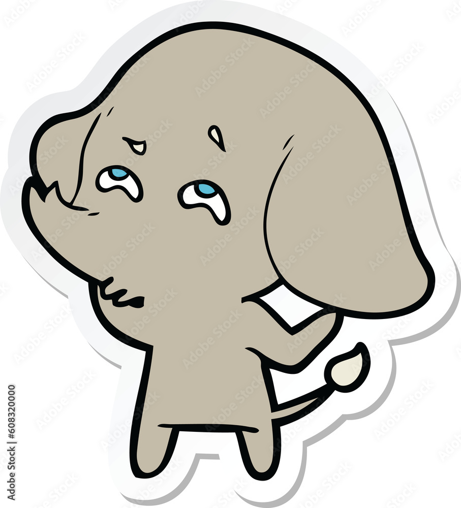 sticker of a cartoon elephant remembering sticker of a cartoon elephant remembering