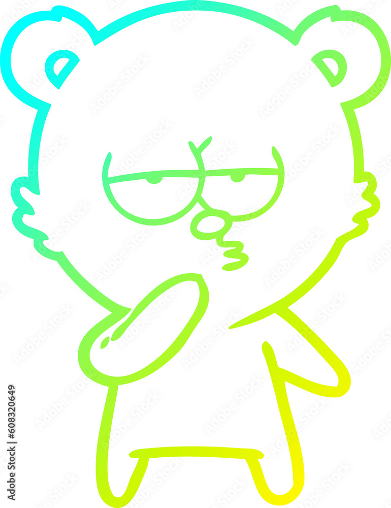 cold gradient line drawing of a bored polar bear cartoon cold gradient line drawing of a bored polar bear cartoon