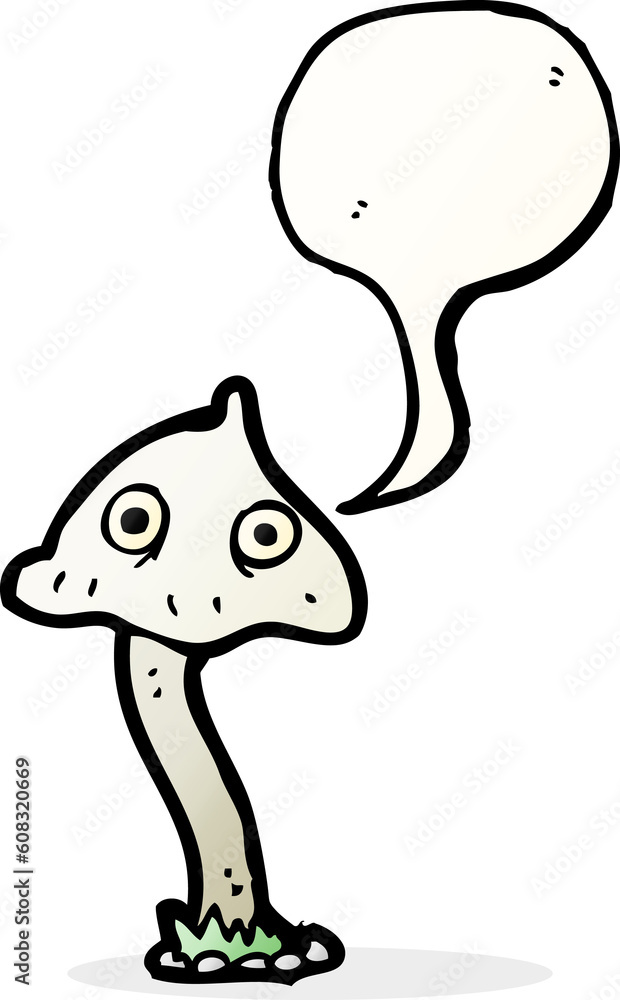 cartoon mushroom with speech bubble cartoon mushroom with speech bubble