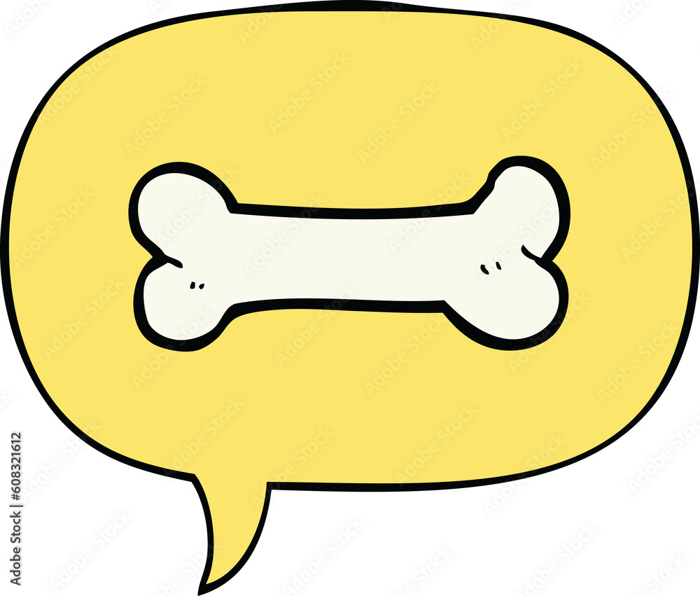 cartoon bone with speech bubble cartoon bone with speech bubble