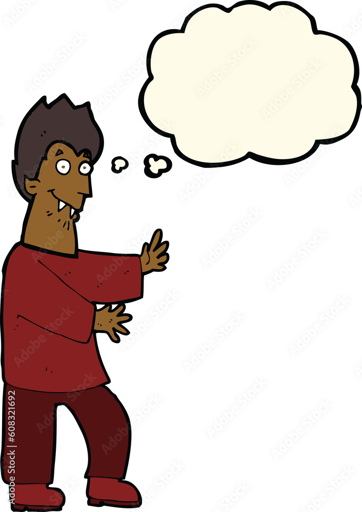 cartoon vampire waving hands with thought bubble cartoon vampire waving hands with thought bubble