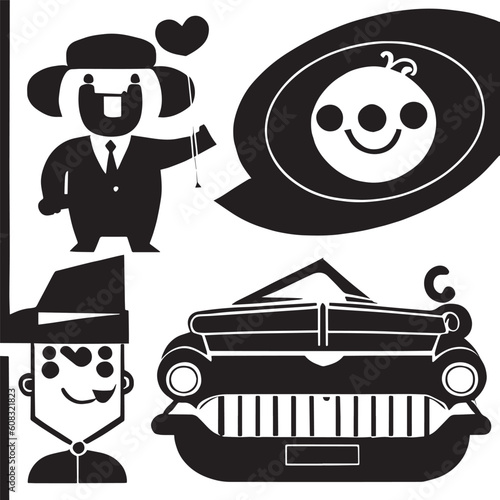 set of people design black