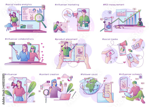 Web Influencer Compositions Set