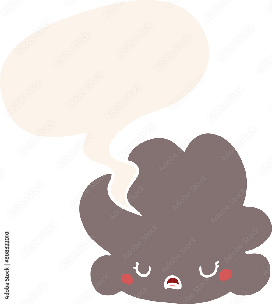 cartoon cloud with speech bubble in retro style cartoon cloud with speech bubble in retro style