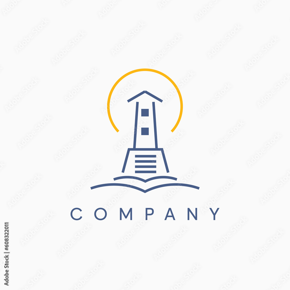 Light tower education logo design vector template editable Light tower education logo design vector template editable
