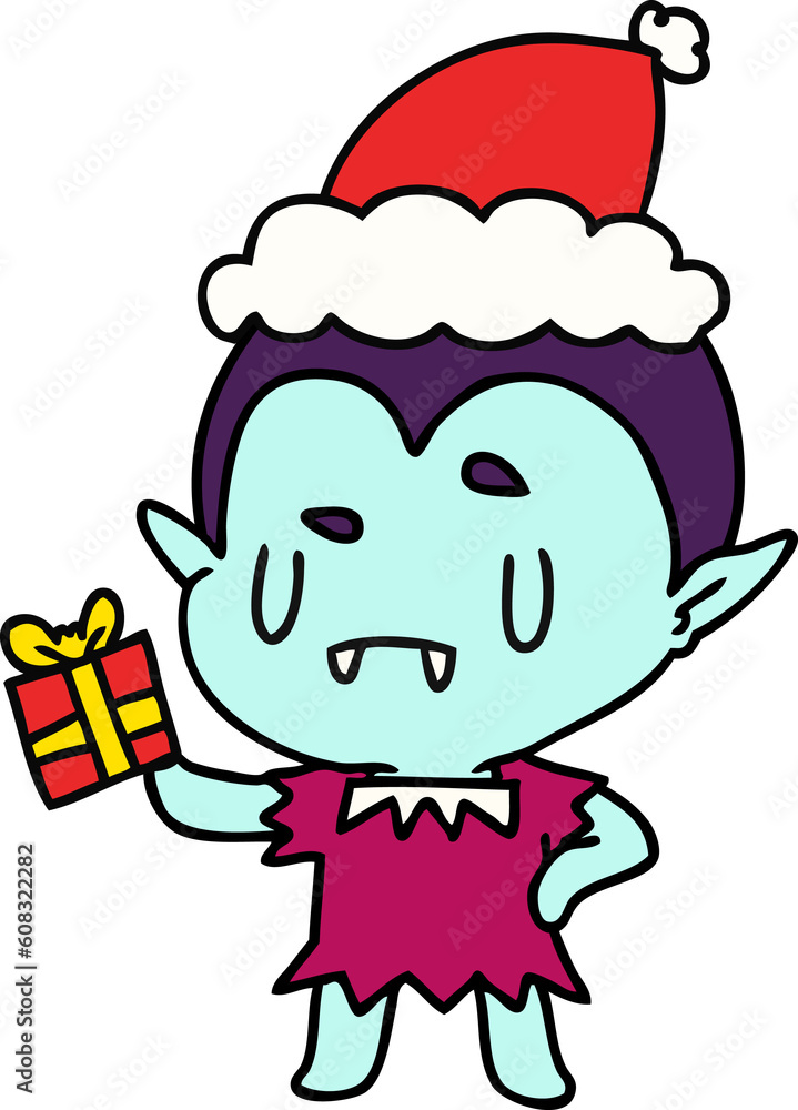 hand drawn christmas cartoon of kawaii vampire hand drawn christmas cartoon of kawaii vampire