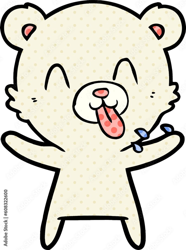 rude cartoon polar bear sticking out tongue rude cartoon polar bear sticking out tongue