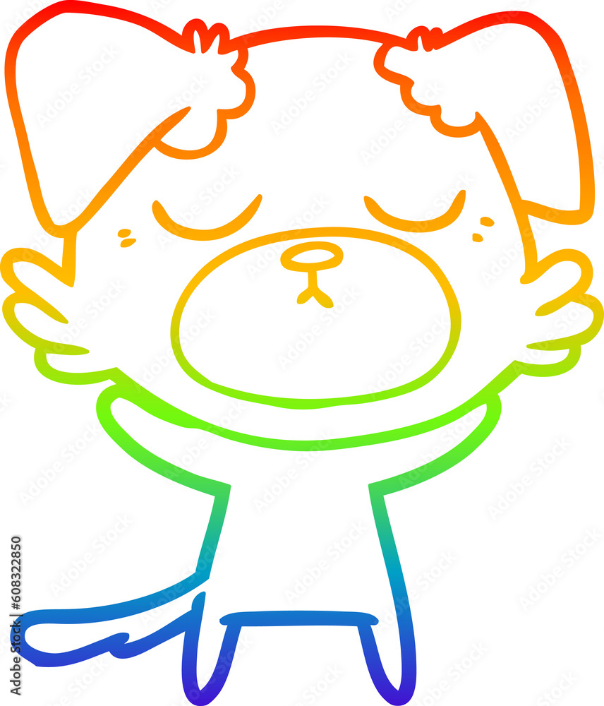 rainbow gradient line drawing of a cute cartoon dog rainbow gradient line drawing of a cute cartoon dog