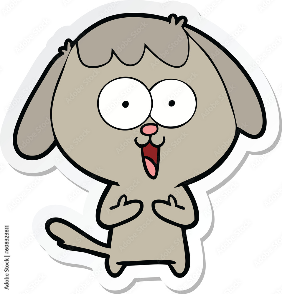 sticker of a cute cartoon dog sticker of a cute cartoon dog