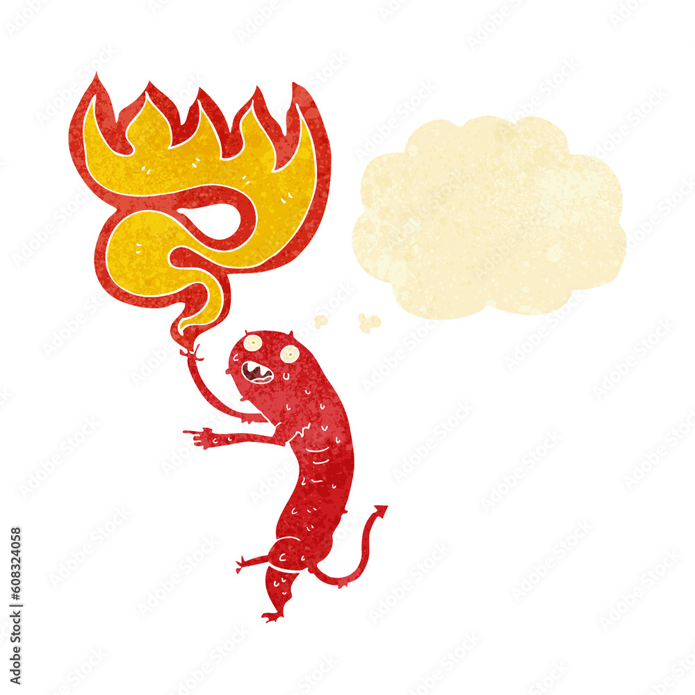 cartoon gross little monster with thought bubble cartoon gross little monster with thought bubble