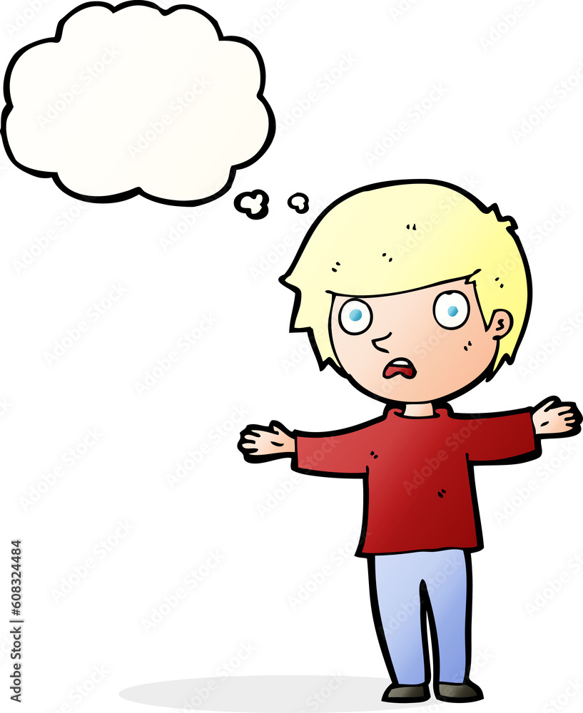 cartoon worried boy with thought bubble cartoon worried boy with thought bubble