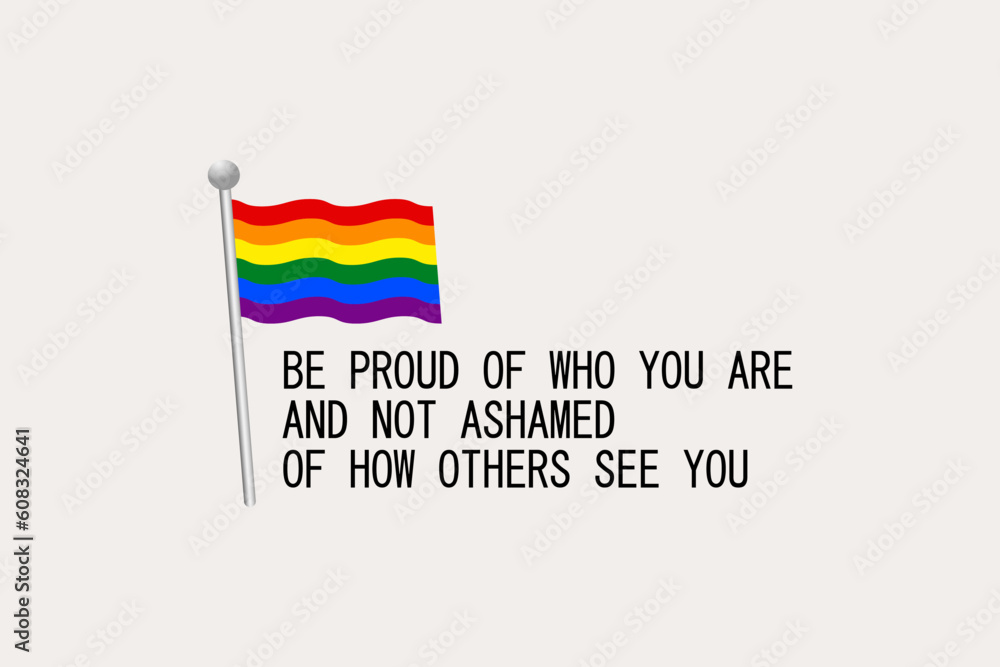 Obraz premium Quotes Pride Flags LGBT rainbow logo icon vector suistable Pride Day and Month symbolism Background