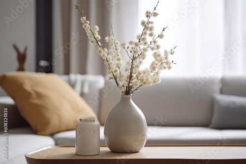 Luxurious Elegant Living Room Decor. Generative AI
