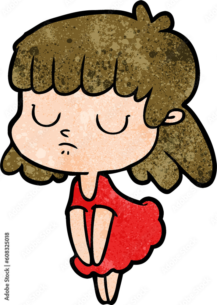 cartoon indifferent woman