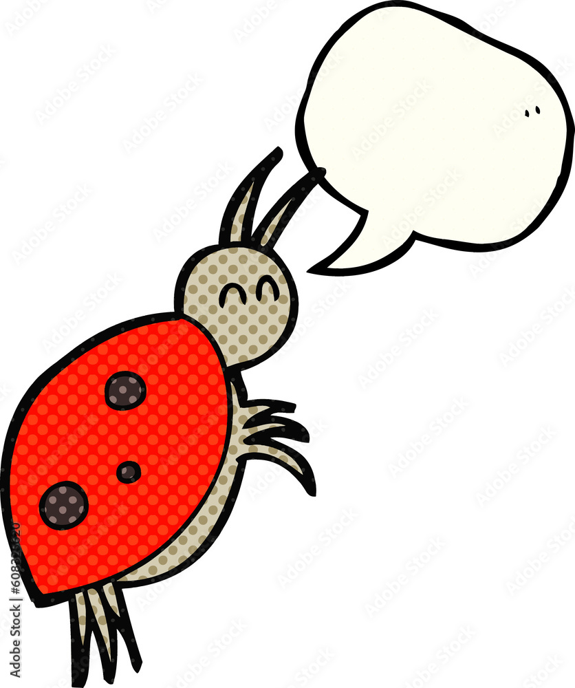 freehand drawn comic book speech bubble cartoon ladybug freehand drawn comic book speech bubble cartoon ladybug
