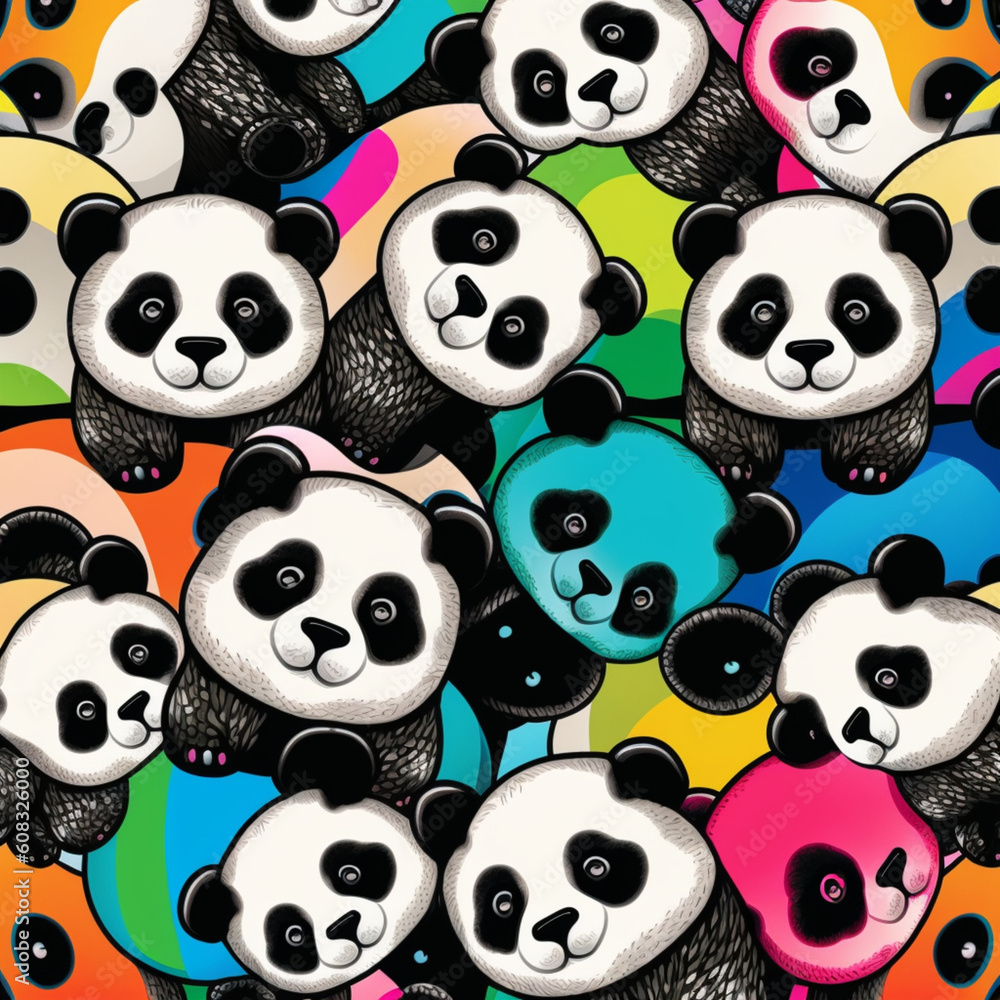 Obraz premium panda pattern