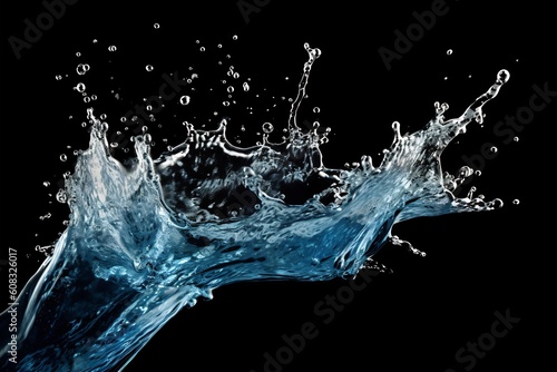 water, splash, isolated, black, background, liquid, droplets, wet, refreshing, abstract
