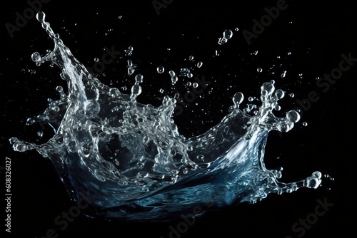 water, splash, isolated, black, background, liquid, droplets, wet, refreshing, abstract
