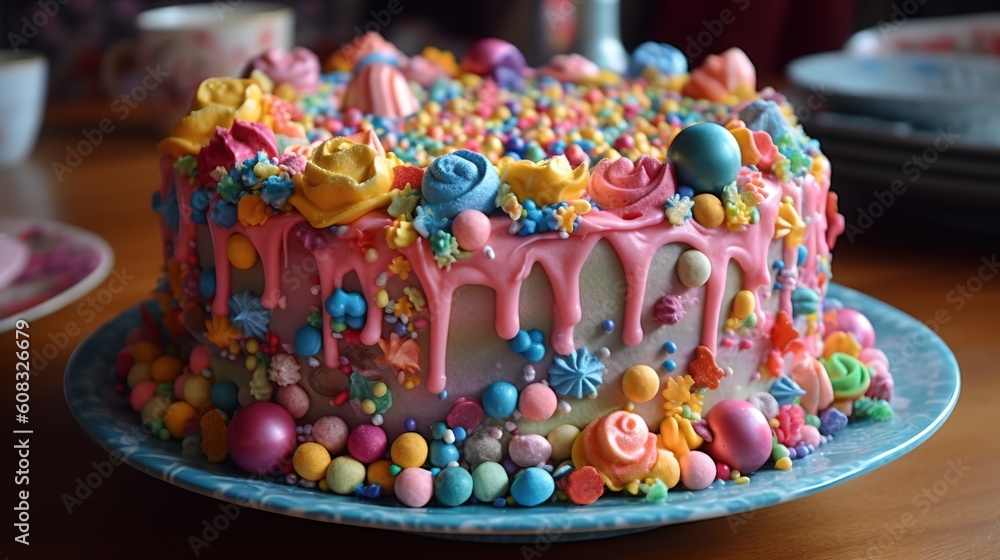 Fototapeta premium Birthday Cakes Generative AI