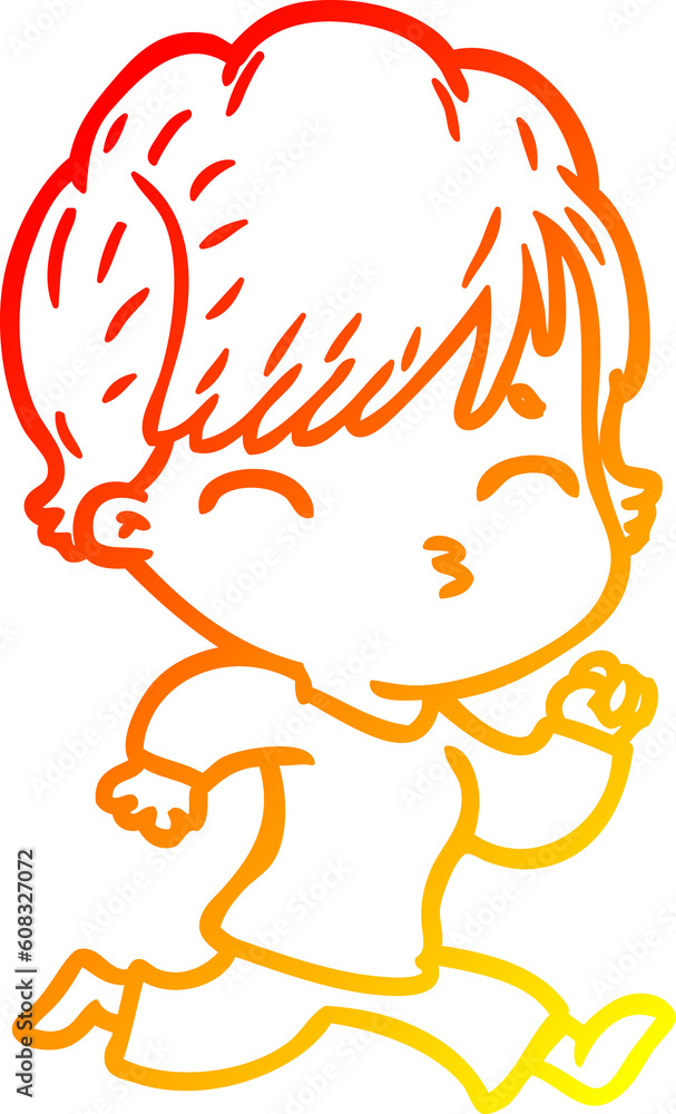 warm gradient line drawing of a cartoon woman thinking warm gradient line drawing of a cartoon woman thinking