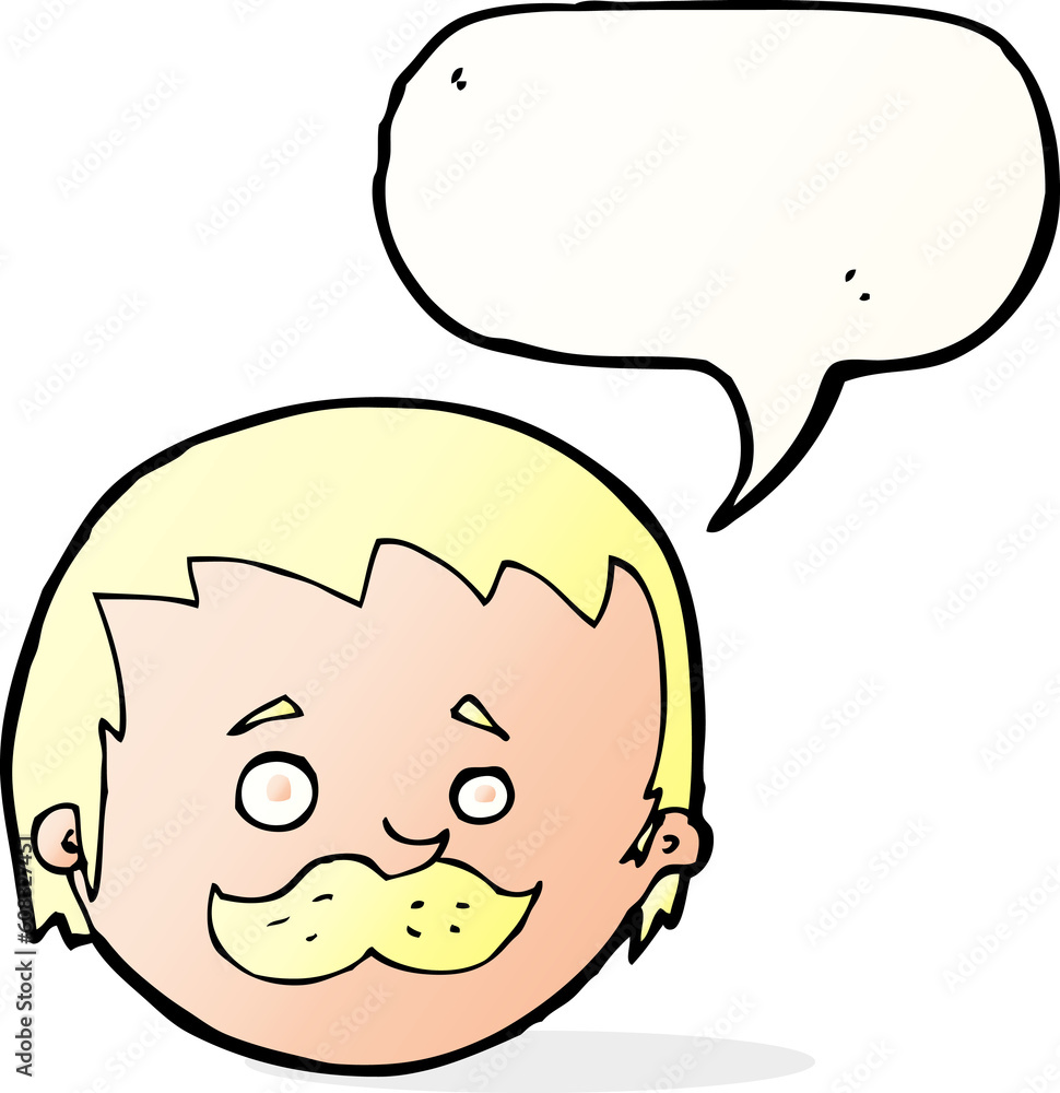 cartoon man with mustache with speech bubble cartoon man with mustache with speech bubble