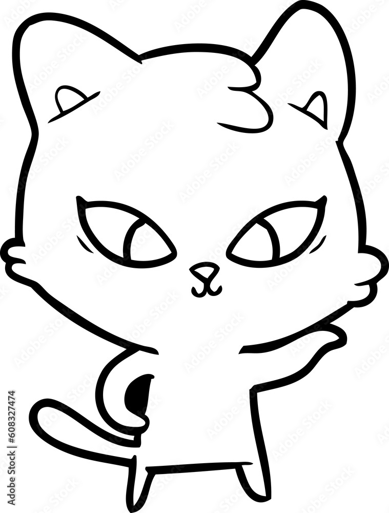 Obraz premium cute cartoon cat
