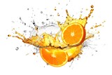 stock photo of orange juice splash flying through the air Food Photography