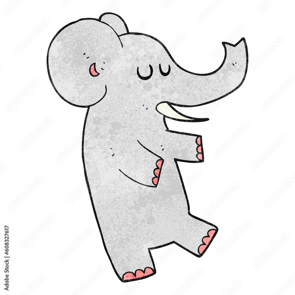 freehand textured cartoon dancing elephant freehand textured cartoon dancing elephant
