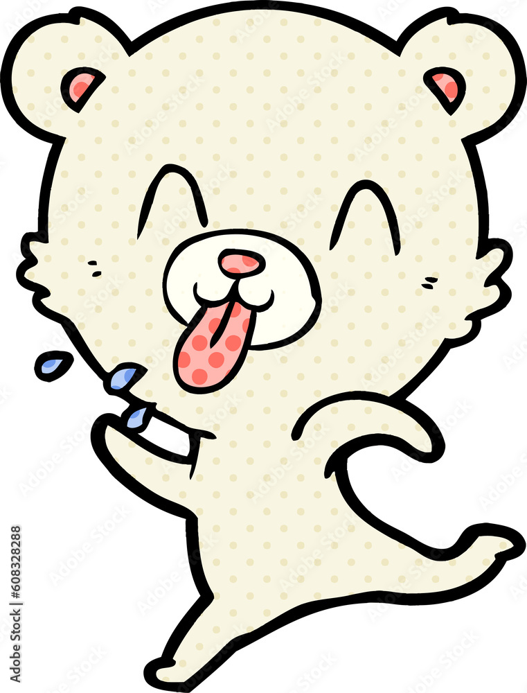 rude cartoon polar bear sticking out tongue rude cartoon polar bear sticking out tongue
