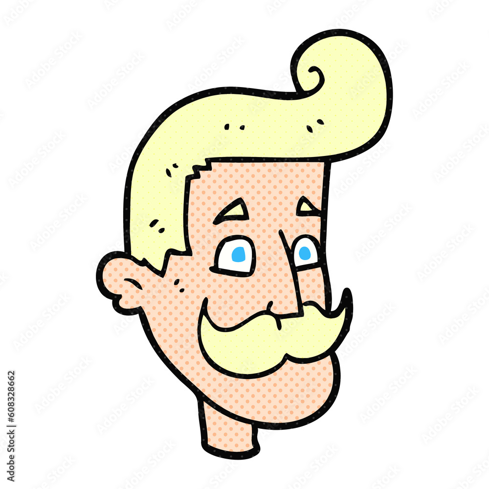 freehand drawn cartoon man with mustache freehand drawn cartoon man with mustache