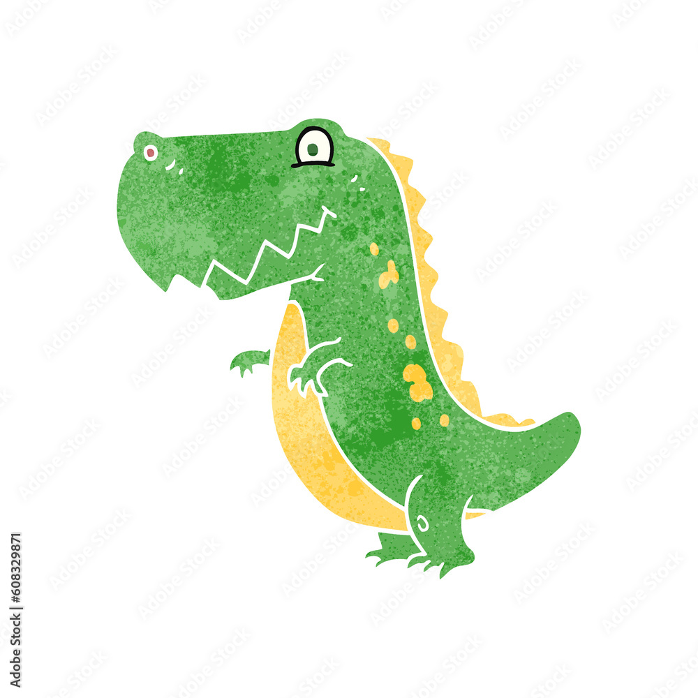 Fototapeta premium freehand retro cartoon dinosaur
