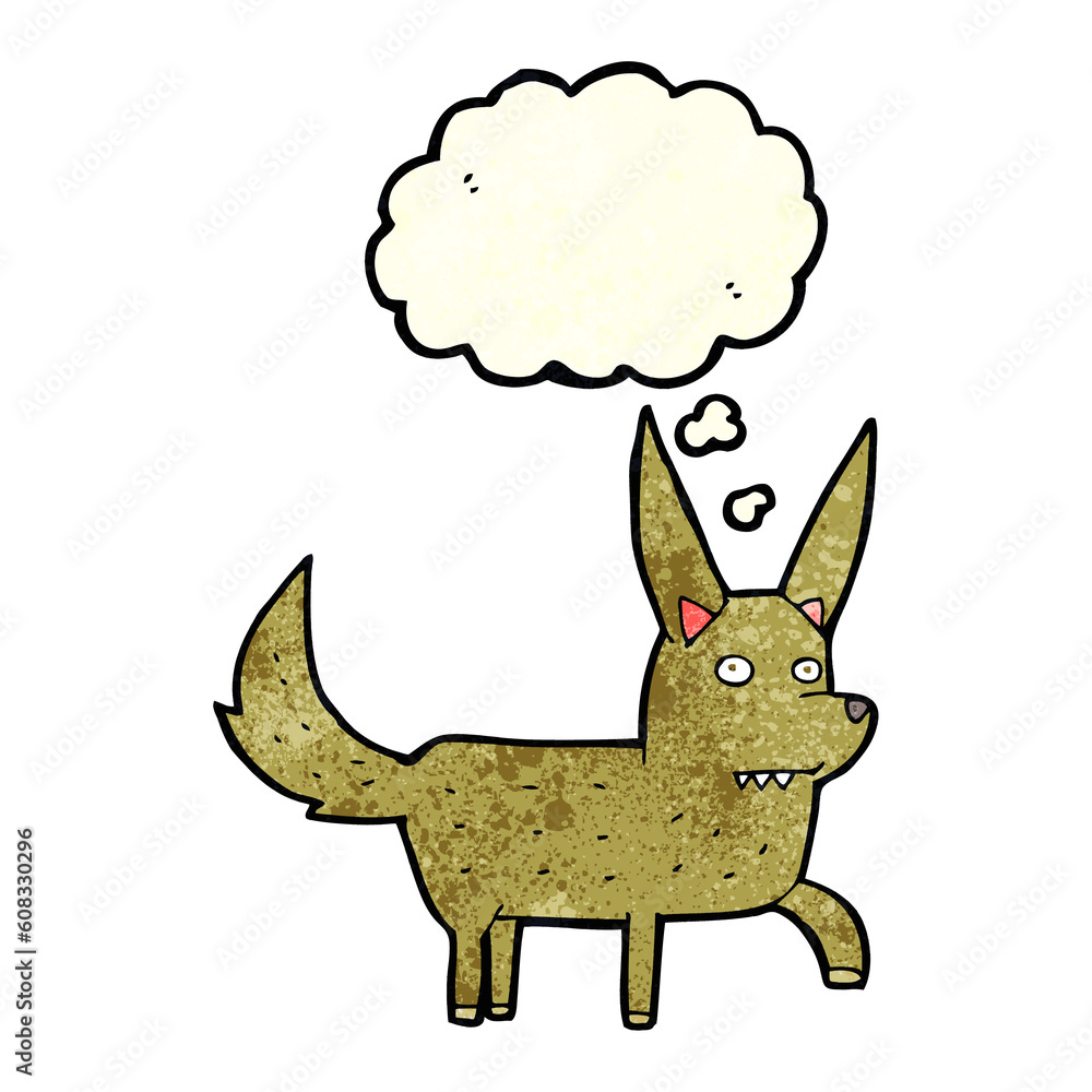 cartoon wild dog with thought bubble cartoon wild dog with thought bubble