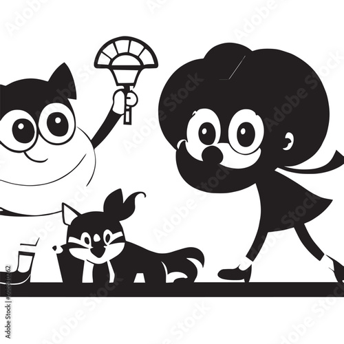 set of people design black