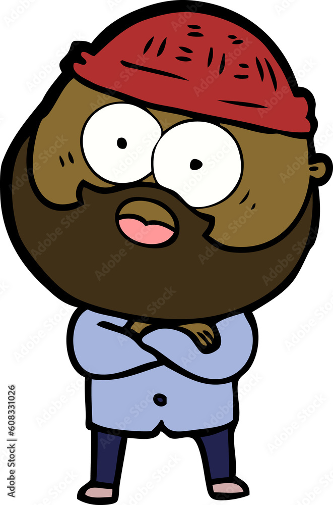 cartoon bearded man