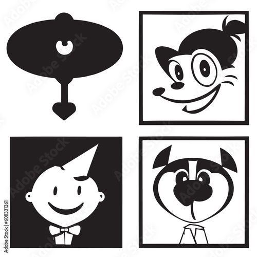 set of people design black