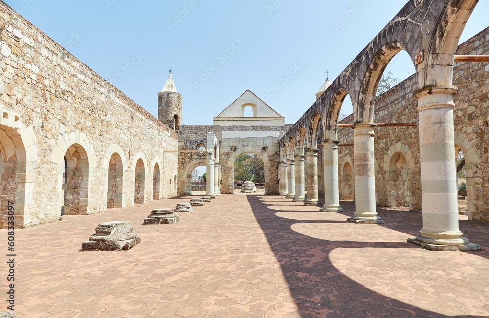 The Ex-Convent of Cuilapam de Guerrero in Oaxaca, Mexico, built in the 16th century by Dominican monks