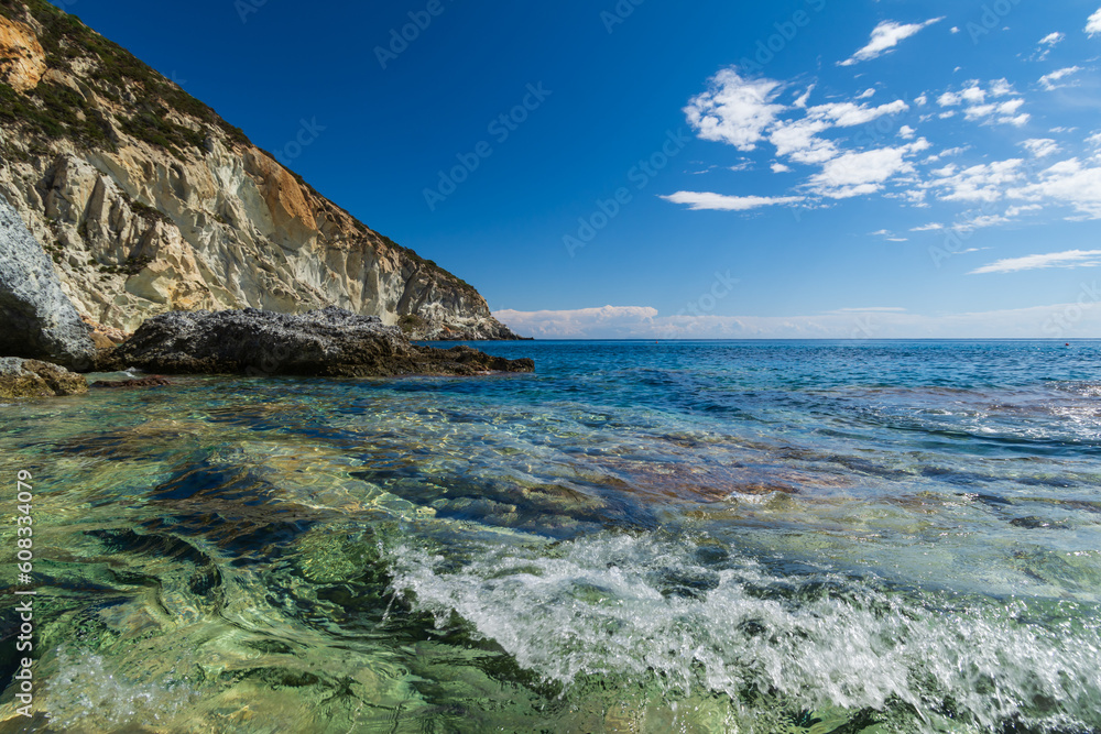 the beautiful coasts of Ponza, an Italian island in the Mediterranean sea