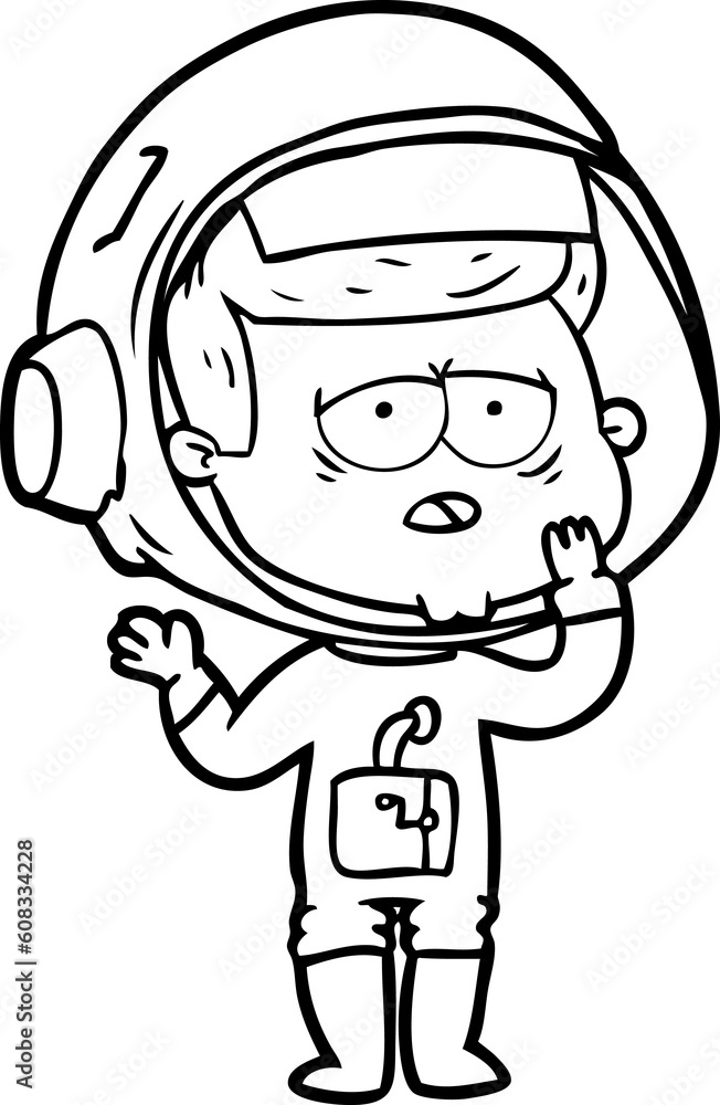 cartoon tired astronaut cartoon tired astronaut