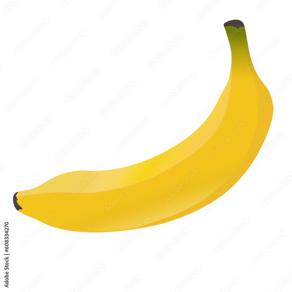 Banana illustration on white background