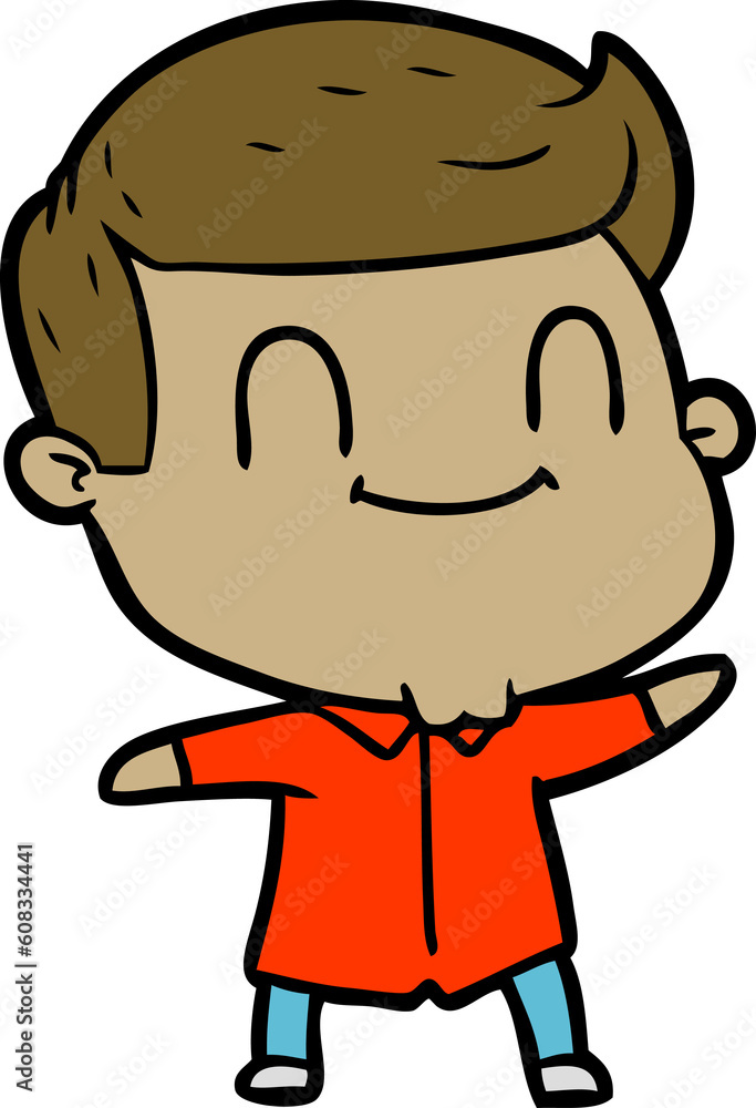 cartoon friendly man