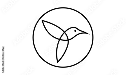 Abstract Bird Logo Line Art Silhouette